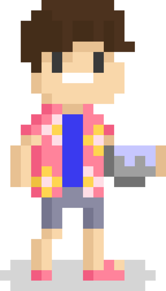 Pixel art asian songkran character 2