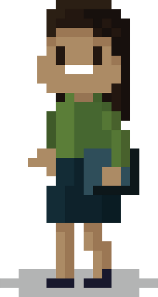 Pixel art female teacher character 3